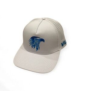 NWOT VLM Blue Fire Trucker Hat Unisex Snapback White and Blue